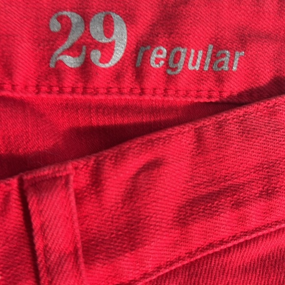 J. Crew Red Matchstick Jeans, Size 29, Low Waisted - Picture 3 of 10